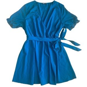 ☀️Green Shein Curve Swiss Dot Guipure dress